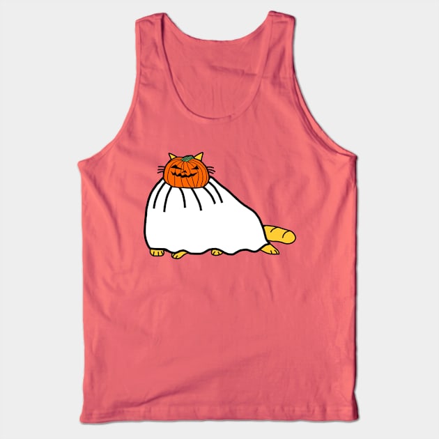 Chonk Cat Wearing Halloween Horror Costume Tank Top by ellenhenryart